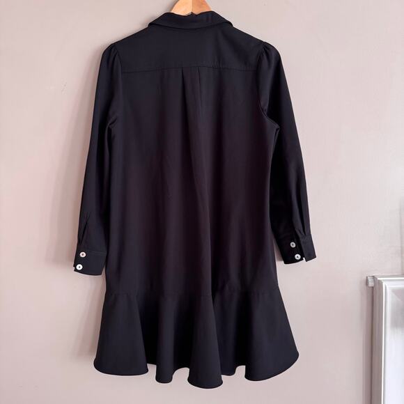 Tuckernuck Pomander Place Black Crepe Callahan Long Sleeve Shirt Dress Small - Picture 4 of 4